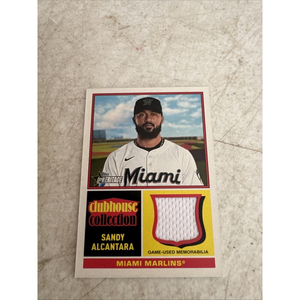 2025 Topps Heritage Sandy Alcantara Clubhouse Collection Relic Miami Marlins